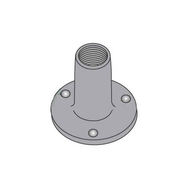 Newport Fasteners Round Weld Nut, 1/4"-20, Steel, 3/4 in Wd, 3/4 in Lg, 5/16 in Ht, 1000 PK 509469 - main